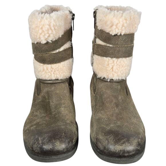 UGG Boots Womens 7.5 Blayre III UggPure Wool Waterproof Leather Dove Gray Straps - Picture 6 of 12